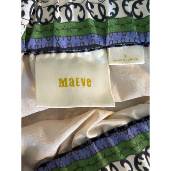 Maeve Anthropologie Scarf Print Asymmetrical Hem Midi Skirt Size 0 - Picture 5 of 15